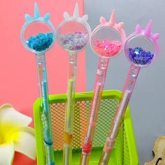 4pcs Unicorn Sequin Gel Pens Student Gift 0.5mm Refill for Writing & Signing