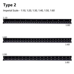 12'' Laser Etched Aluminum Architect Triangular Ruler