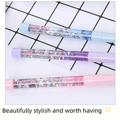 2pcs Quicksand Gel Pen With 10 Refill Christmas Pen 0.5mm Girl Heart Liquid