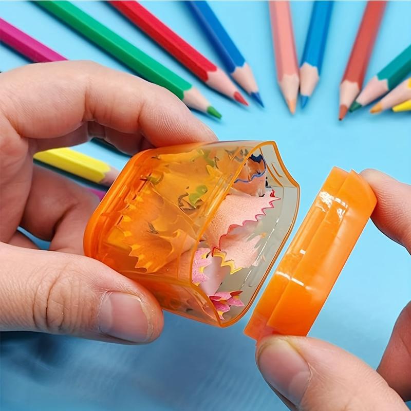 4pcs Manual Pencil Sharpeners Dual Holes Student Supplies