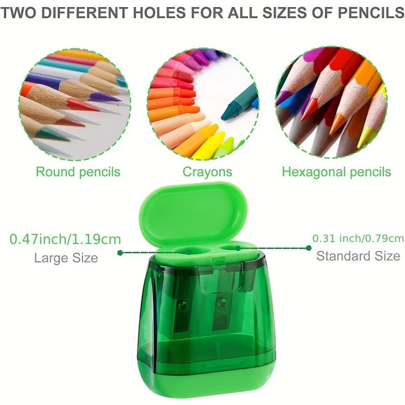 4pcs Manual Pencil Sharpeners Dual Holes Student Supplies