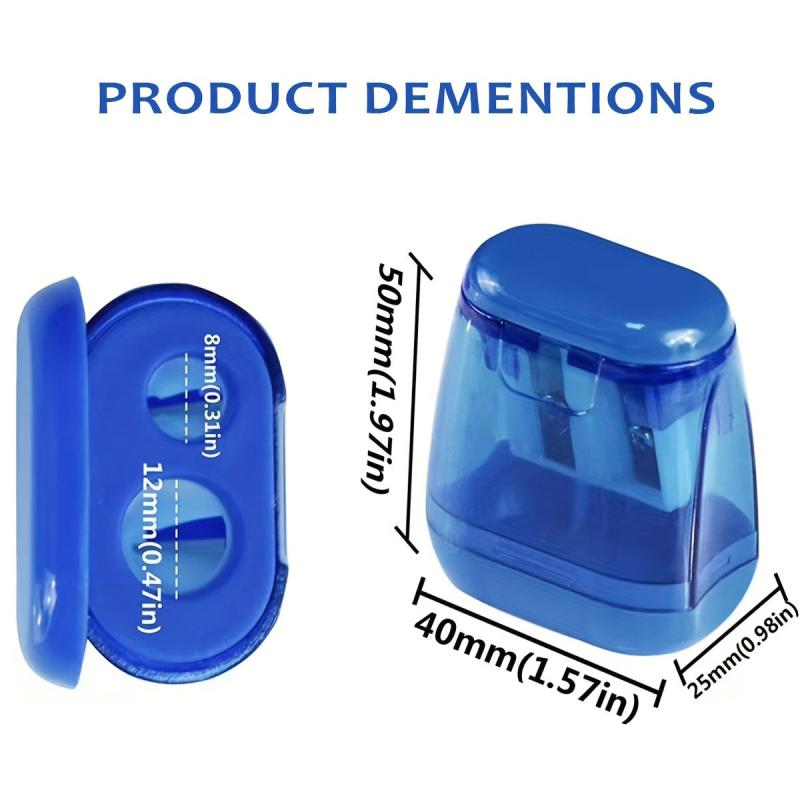 4pcs Manual Pencil Sharpeners Dual Holes Student Supplies
