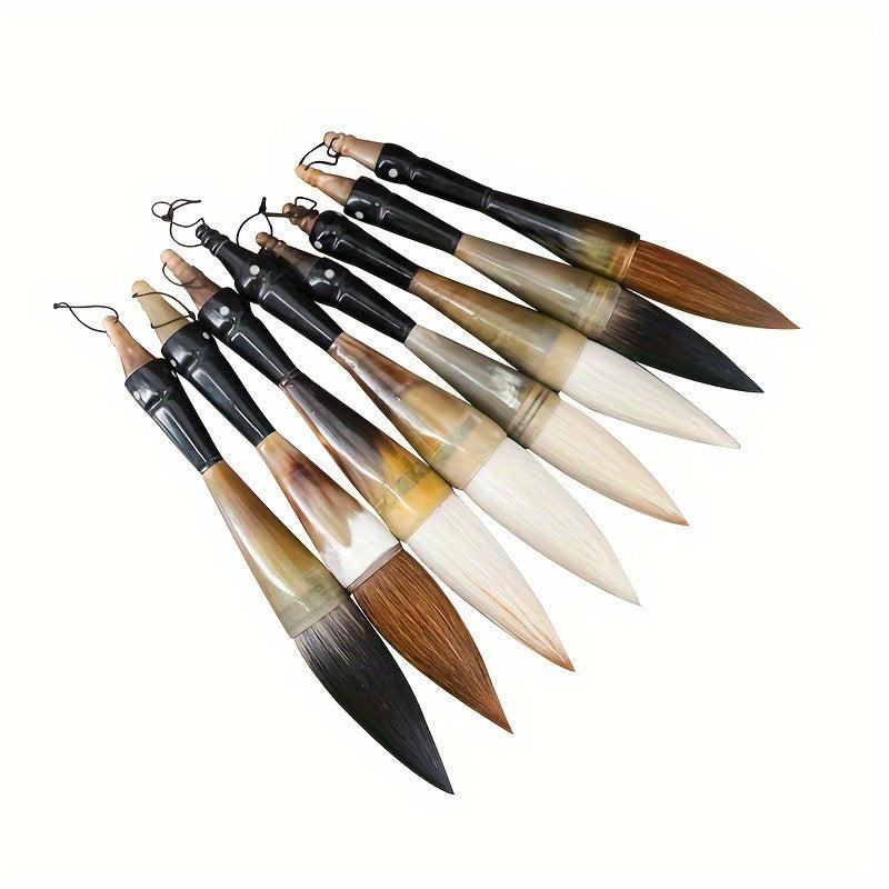 Calligraphy Brush Set Wolf Hair Panda Ink Painting Wood Handle