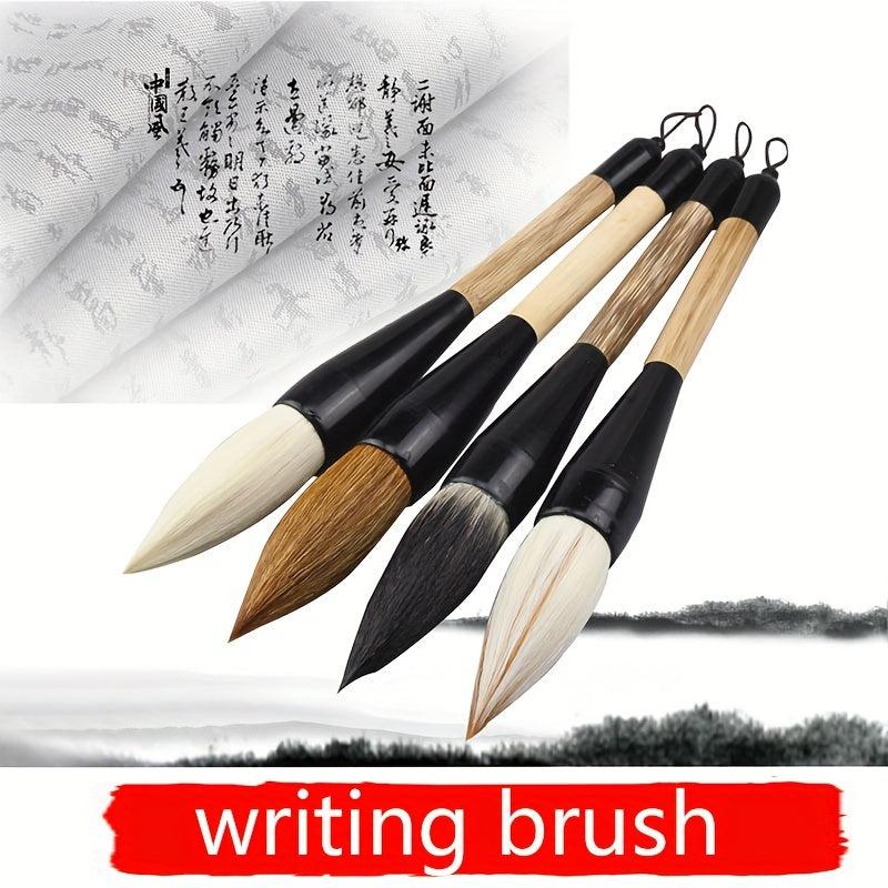 Calligraphy Brush Set Wolf Hair Panda Ink Painting Wood Handle