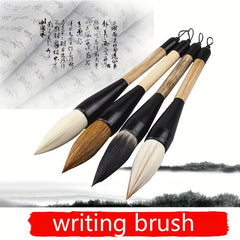 Calligraphy Brush Set Wolf Hair Panda Ink Painting Wood Handle
