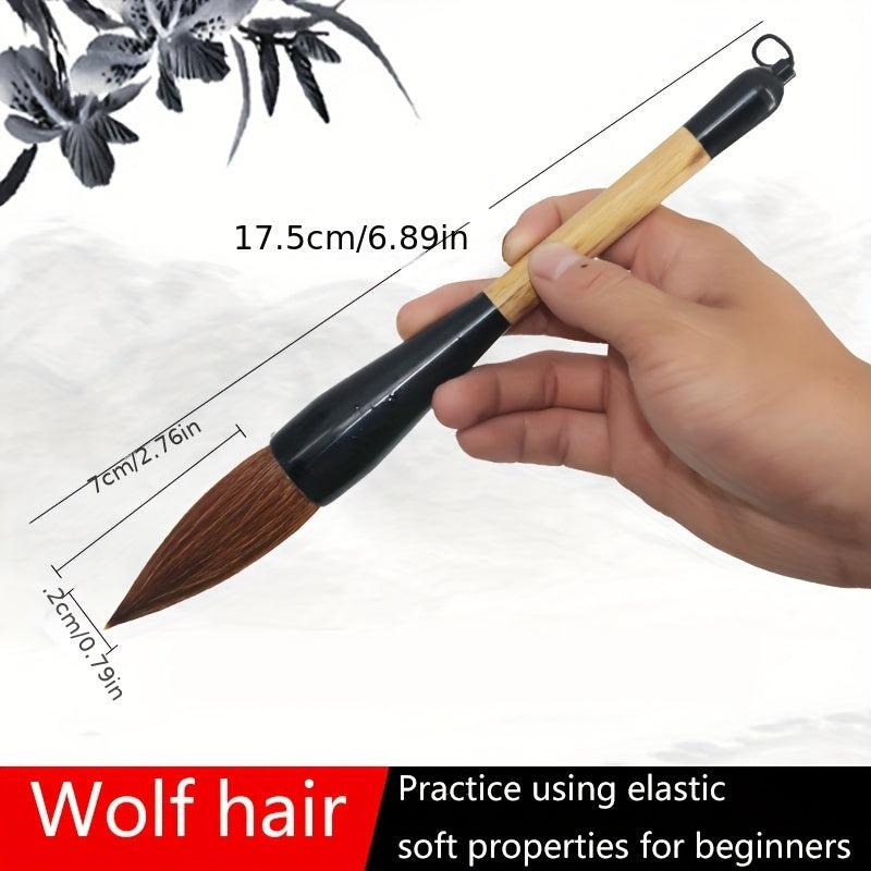 Calligraphy Brush Set Wolf Hair Panda Ink Painting Wood Handle