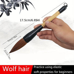 Calligraphy Brush Set Wolf Hair Panda Ink Painting Wood Handle