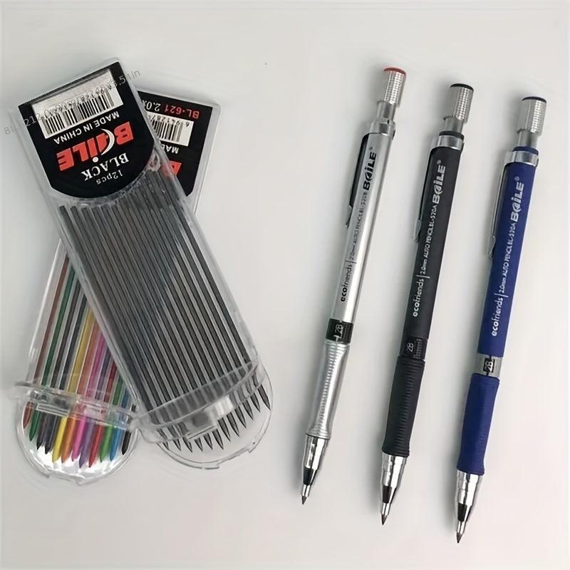 12PCS 2.0MM Clutch Pencil Automatic School Supplies Writing Stationery
