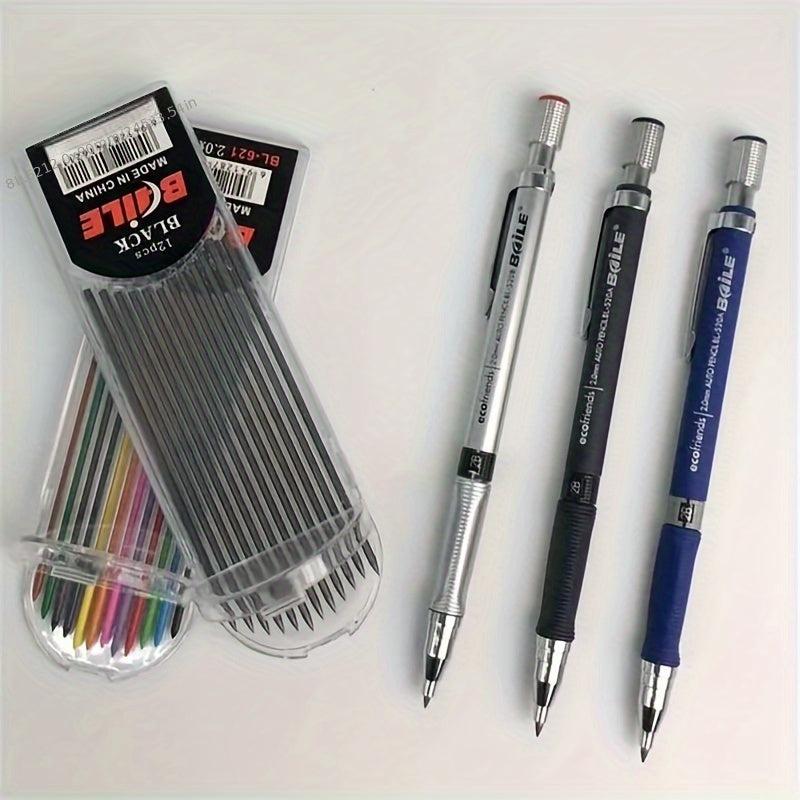 12PCS 2.0MM Clutch Pencil Automatic School Supplies Writing Stationery