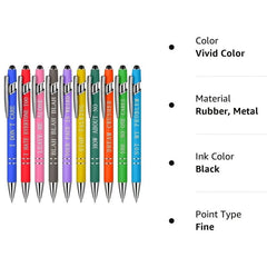 10pcs Inspirational Quotes Ballpoint Pens for Office with Encouraging Scriptures
