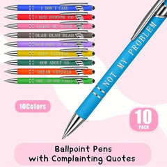 10pcs Inspirational Quotes Ballpoint Pens for Office with Encouraging Scriptures