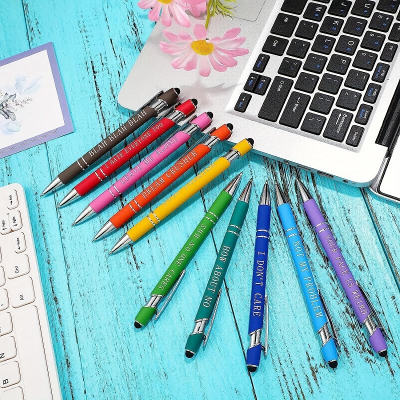 10pcs Inspirational Quotes Ballpoint Pens for Office with Encouraging Scriptures