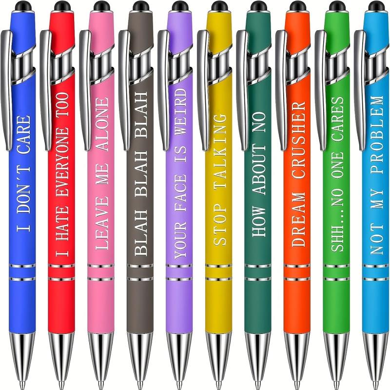10pcs Inspirational Quotes Ballpoint Pens for Office with Encouraging Scriptures