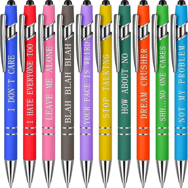 10pcs Inspirational Quotes Ballpoint Pens for Office with Encouraging Scriptures