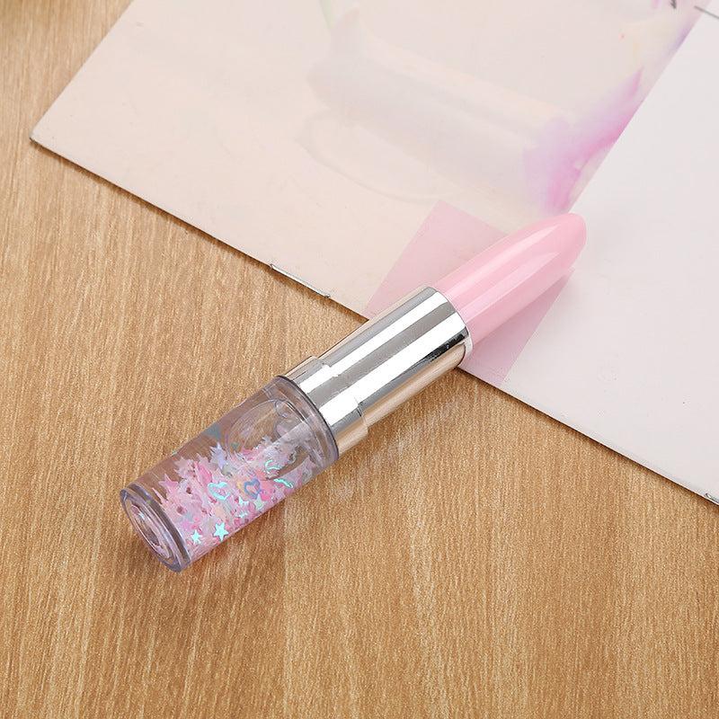 0.5mm Gel Pen for Girls with Lipstick Pen & Red Pocket Bag