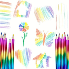 Rainbow Colored Pencils - 4 Colors in 1 - 8pcs/16pcs