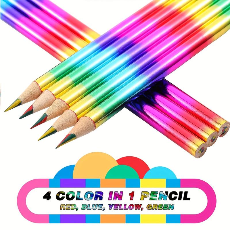 Rainbow Colored Pencils - 4 Colors in 1 - 8pcs/16pcs