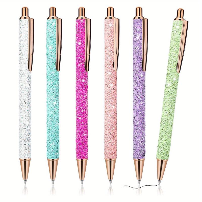 6pcs Glittery Metal Pens 1.0mm Fine Point - Perfect Gift for Kids & Teachers
