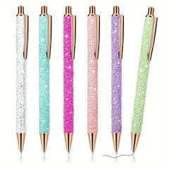 6pcs Glittery Metal Pens 1.0mm Fine Point - Perfect Gift for Kids & Teachers