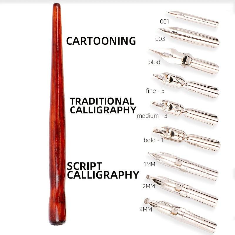 9 Calligraphy Nibs Dip Pen Set Cartoon Animation Lettering Sketching Art