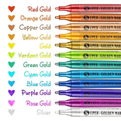 12pcs Metallic Paint Pens Acrylic Markers for Scrapbook Paper