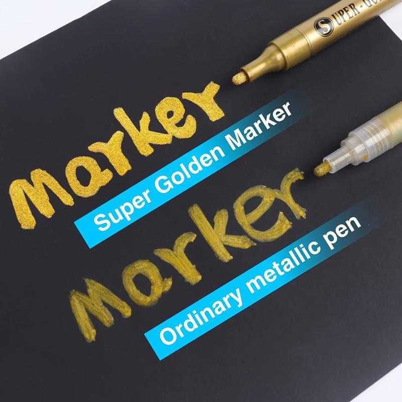 12pcs Metallic Paint Pens Acrylic Markers for Scrapbook Paper