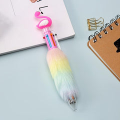 Rainbow Fluffy Ballpoint Multiple Colour Funny Rollerball Pens