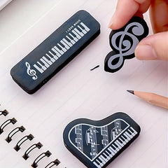 3pcs Note & Piano Eraser Pack, Portable Pencil Eraser for Students