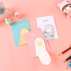 Pink Cat Claw Sticky Notes 3D Memo Pad Office Notes