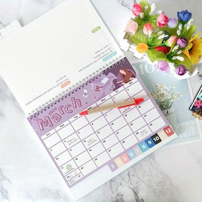 Small Desk Calendar Standing Decor Desktop Schedule Calendar