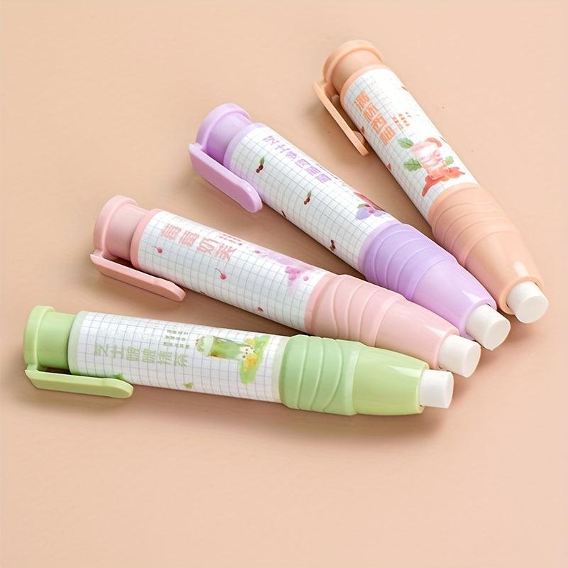 1pc Fruit Milk Tea Retractable Eraser Rubber Random Pattern School Supplies