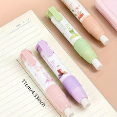 1pc Fruit Milk Tea Retractable Eraser Rubber Random Pattern School Supplies