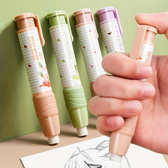 1pc Fruit Milk Tea Retractable Eraser Rubber Random Pattern School Supplies