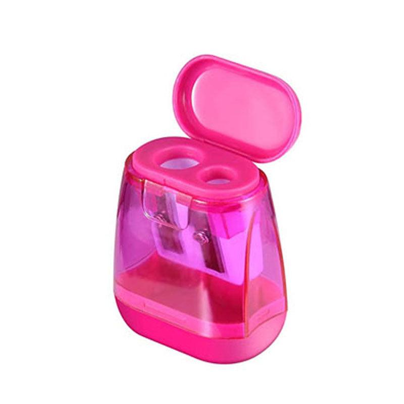 Dual Hole Manual Pencil Sharpener with Lid