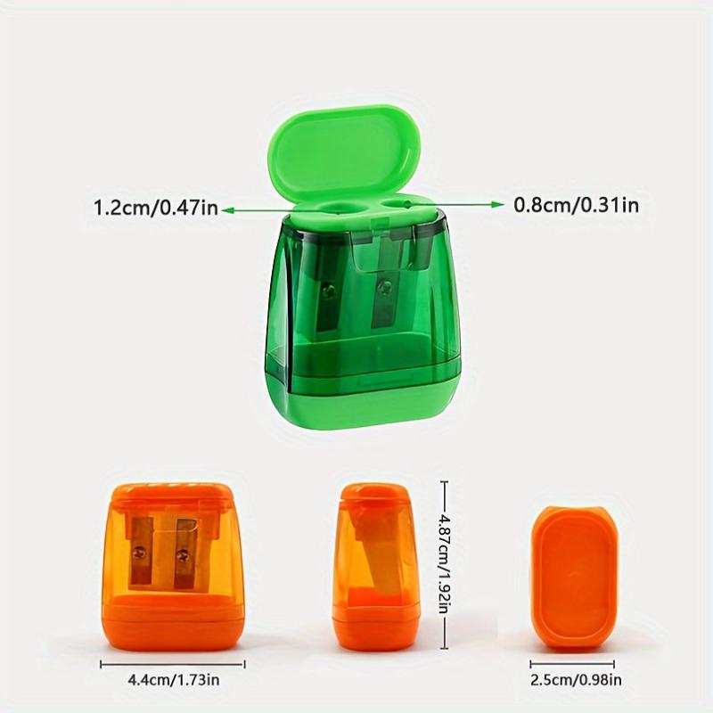 Dual Hole Manual Pencil Sharpener with Lid