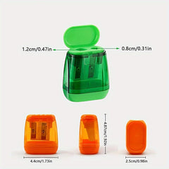 Dual Hole Manual Pencil Sharpener with Lid