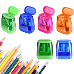 Dual Hole Manual Pencil Sharpener with Lid