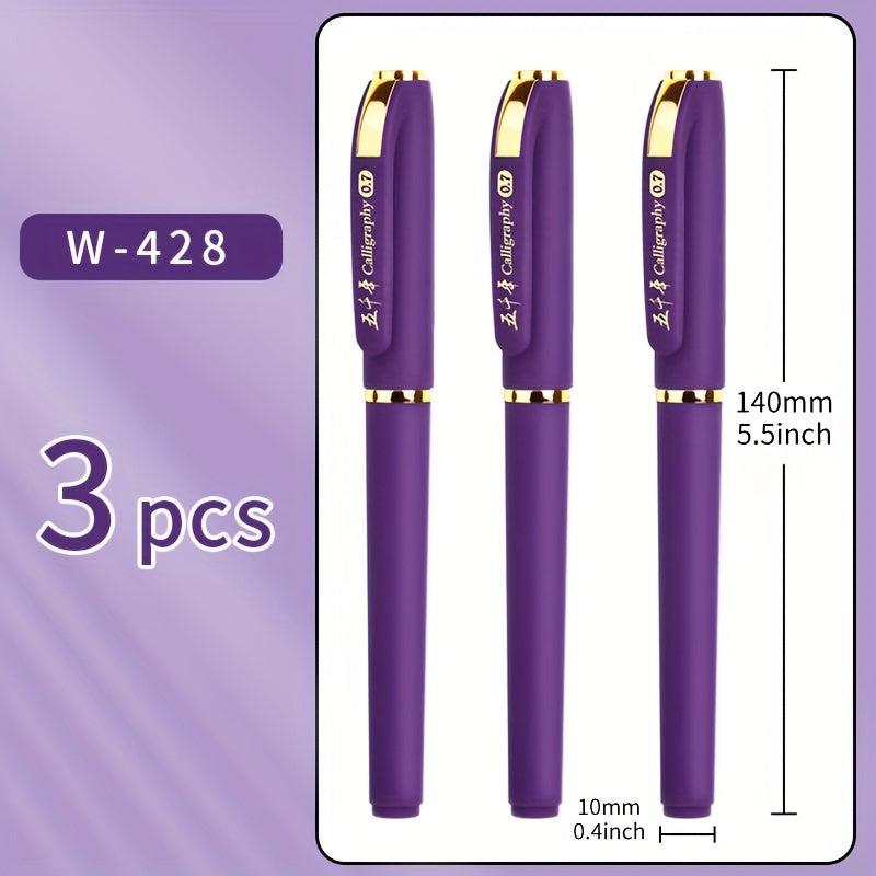 Fashionable Business Ballpoint Pen Purple Ink Metal Nib 0.7mm