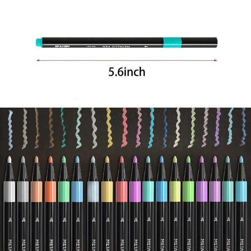 10 Metallic Marker Pens for Rock Painting, Ceramics, Wood, Fabric