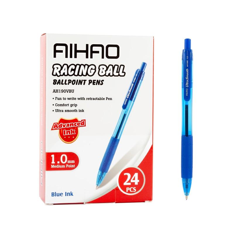 24 Pack AIHAO Blue Ink Ballpoint Pens Medium Point Retractable Smooth Writing