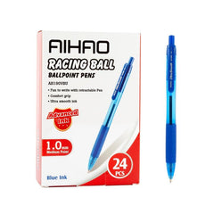 24 Pack AIHAO Blue Ink Ballpoint Pens Medium Point Retractable Smooth Writing