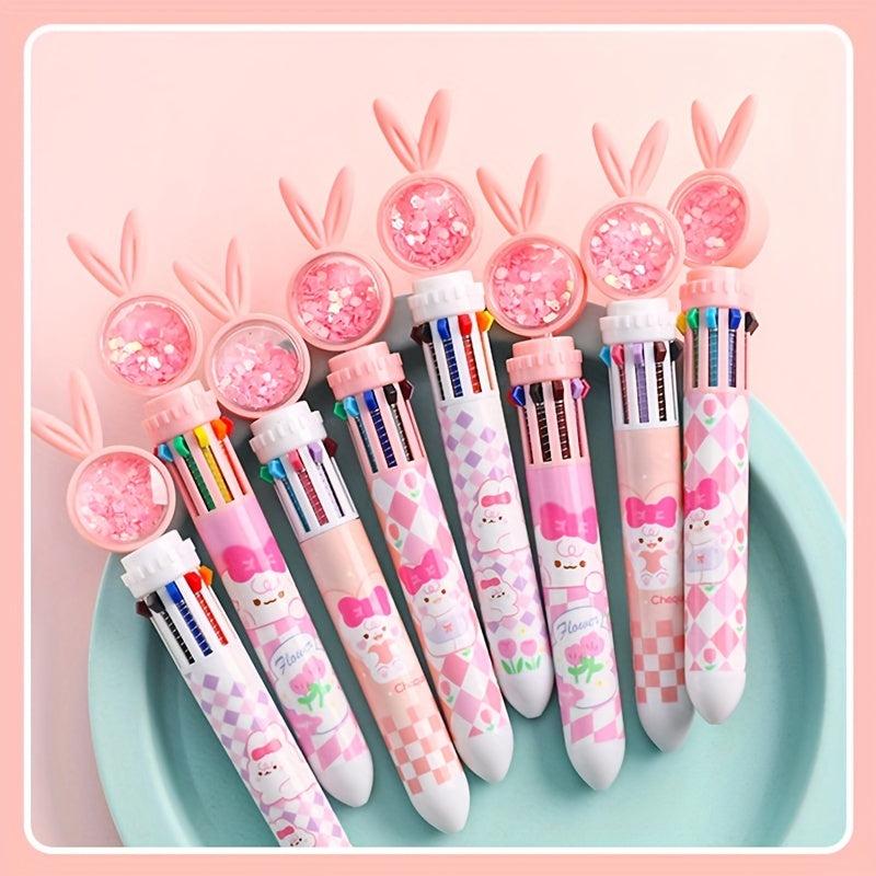 Student 10 Color Ballpoint Pen Cartoon Design