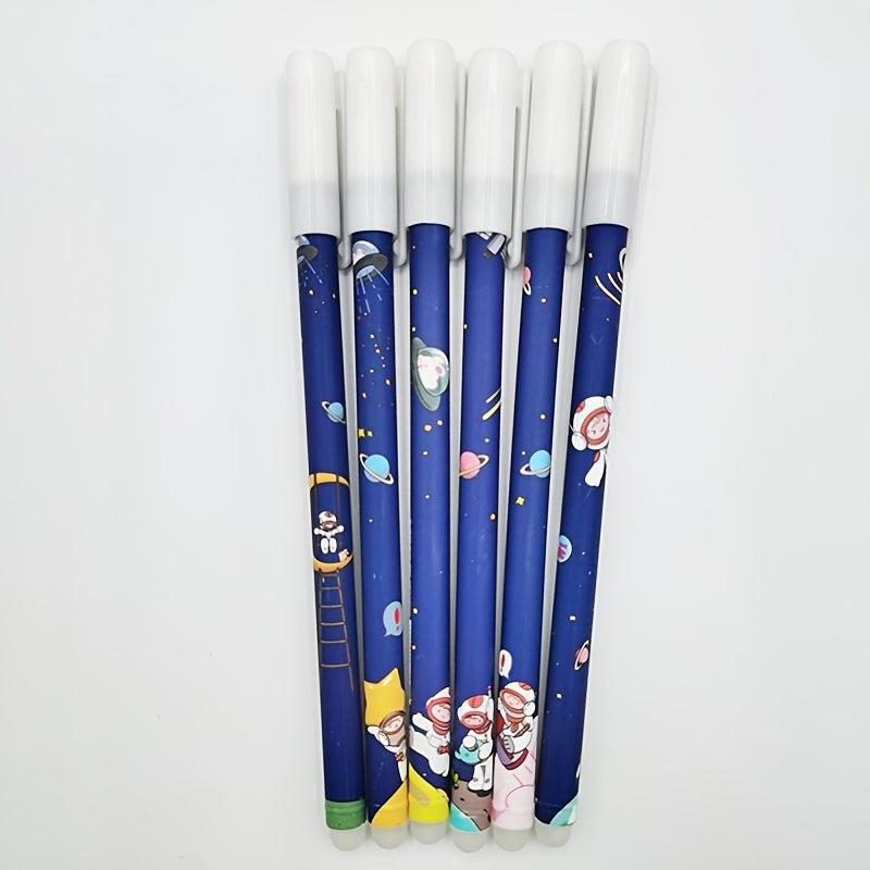 6pcs Astronaut Gel Pens 0 5mm Erasable & Minimalist