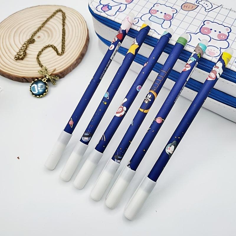 6pcs Astronaut Gel Pens 0 5mm Erasable & Minimalist