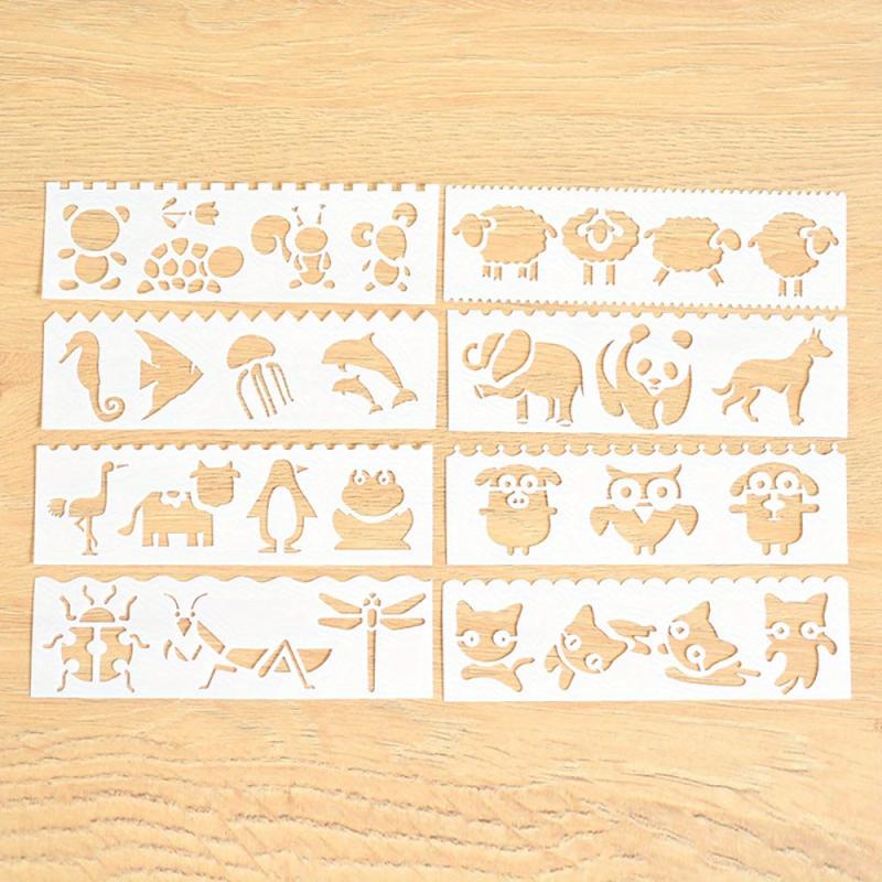 Kids Stencil Set 17 Letter Flower Leaf Weather Building Car & Animal Stencils