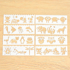 Kids Stencil Set 17 Letter Flower Leaf Weather Building Car & Animal Stencils