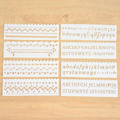 Kids Stencil Set 17 Letter Flower Leaf Weather Building Car & Animal Stencils