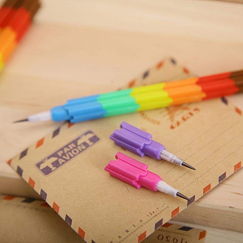 4pcs Shape shifting Rainbow Building Block Pencil