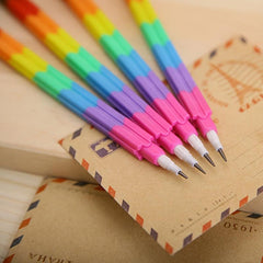 4pcs Shape shifting Rainbow Building Block Pencil