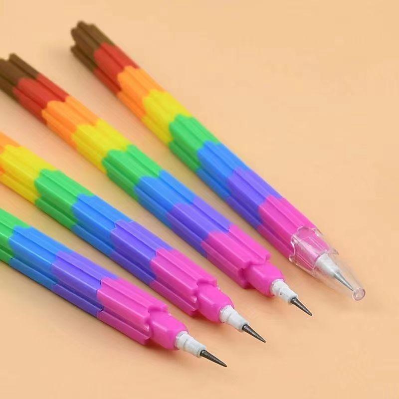 4pcs Shape shifting Rainbow Building Block Pencil